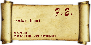 Fodor Emmi névjegykártya